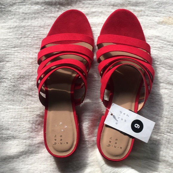 a new day Shoes - A New Day Red Slides